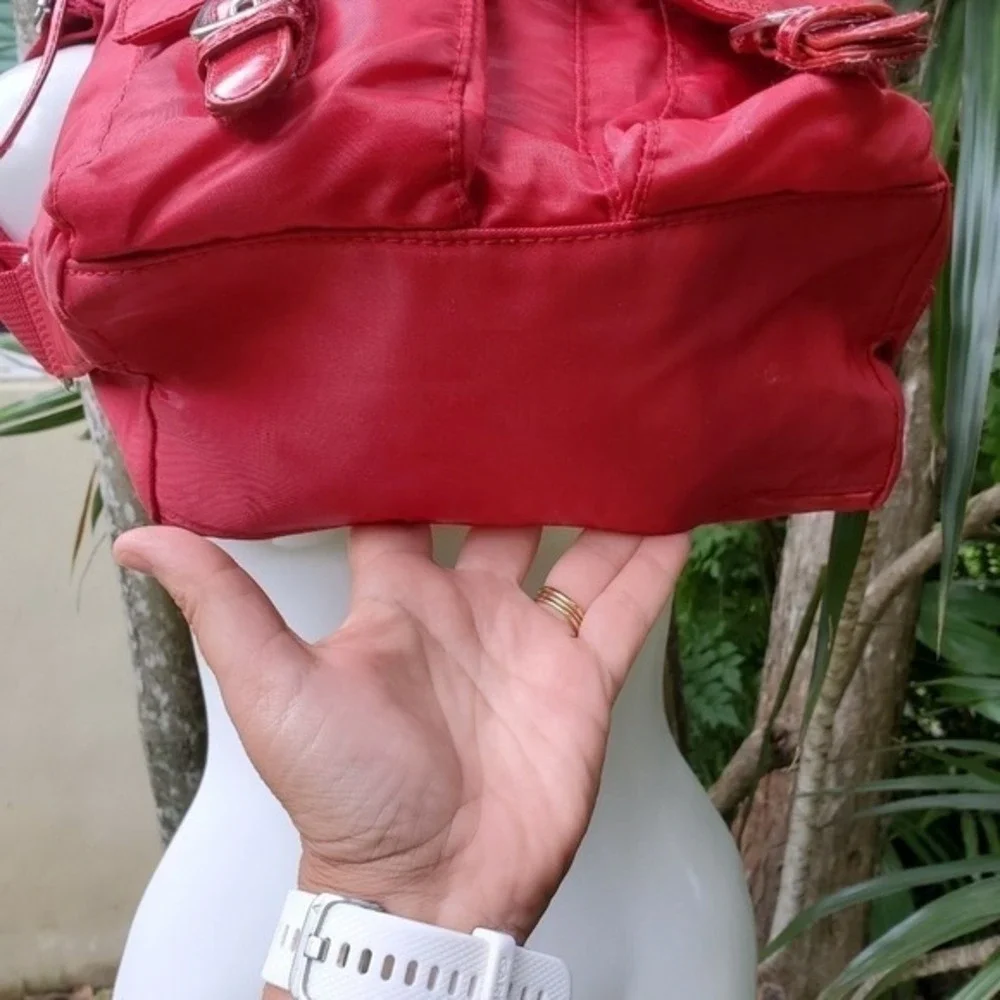 American‎ Girl Red Nylon Drawstring Backpack Star Embroidery